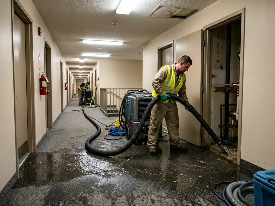 multi-unit-apartment-hallway-f-005 — frequently asked questions, Emergency Burst Pipe Water Extraction & Removal in The Wood…